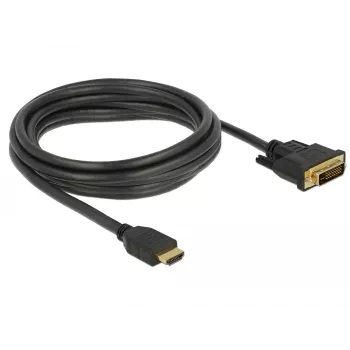 Video kabeļa adapteris DeLOCK 85655 3m HDMI Type A – DVI melns