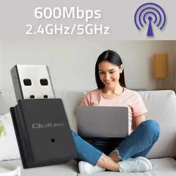 QOLTEC Ultra-Fast Mini Wi-Fi bezvadu adapteris