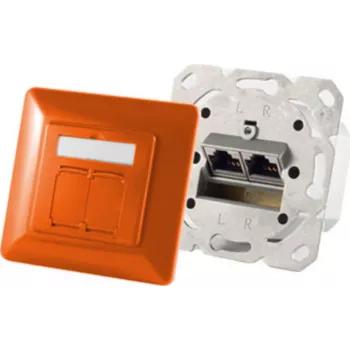 Kontaktligzda 2 x RJ-45 ShiverPeaks S/CONN 74280-O Cat6a 500 MHz oranža matēts metāls