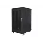 Brīvi stāvošs skapis LANBERG FF01-6822-23B 22U, 19 inch sliedes, 1159×600×800 mm, IP20, riteņi, slēdzene, melns