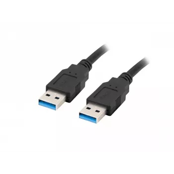 USB 3.0 kabelis A-A vīriešu savienotāji 0.5m Melns
