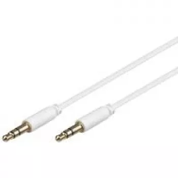 Wentronic Goobay 3,5 mm jack savienojuma kabelis, balts, 2 m - 3,5 mm ligzda (3 kontaktu, stereo) > 3,5 mm ligzda (3 kontaktu, stereo) (69113)