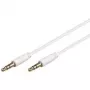 Wentronic Goobay 3,5 mm jack savienojuma kabelis, balts, 2 m - 3,5 mm ligzda (3 kontaktu, stereo) > 3,5 mm ligzda (3 kontaktu, stereo) (69113)