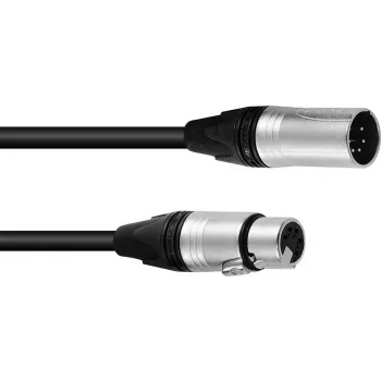 PSSO DMX XLR 5-pin kabelis 1,5 m melns — Neutrik savienotāji