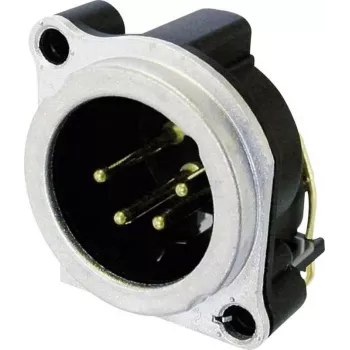 Neutrik NC4MBH - XLR savienotājs - melns - bronza - misiņš - metāls - poliamīds - tērauds - cinks - misiņš - IP40 - 1,5 V