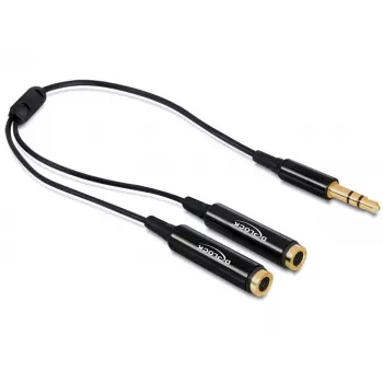 Audio kabelis DeLOCK 65356 0,25 m 3,5 mm 2 x 3,5 mm Melns
