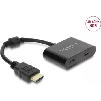 Adapteris HDMI vīrišķais uz USB Type-C sievišķais DELOCK 63000, DisplayPort Alt Mode, 4K 60 Hz