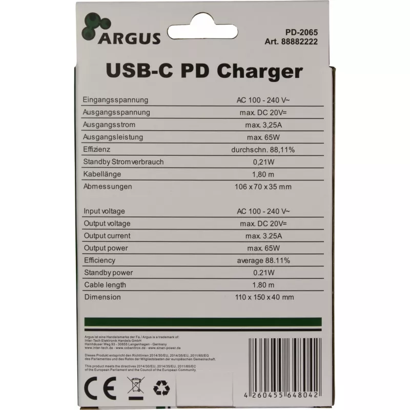 Lādētājs Inter-Tech PD-2065 Universāls Melns AC Iekštelpām