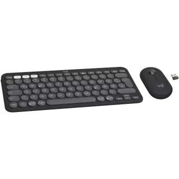 Logitech Pebble 2 Combo bezvadu tastatūra un pele QWERTZ vācu grafīts