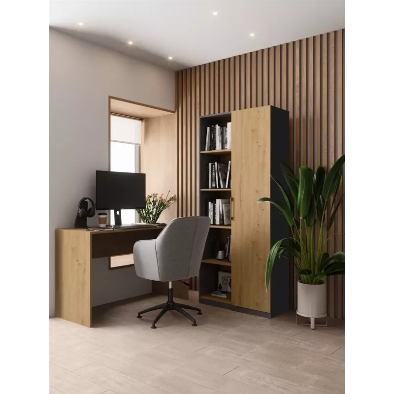 Biroja grāmatu skapja tops RD-80 ANT/ART KPL, 10 plaukti, skaidu plātne, 800×300×1820 mm