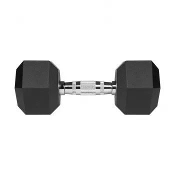Hanteles ar gumijotu čugunu HEX 2x10 kg REBEL ACTIVE