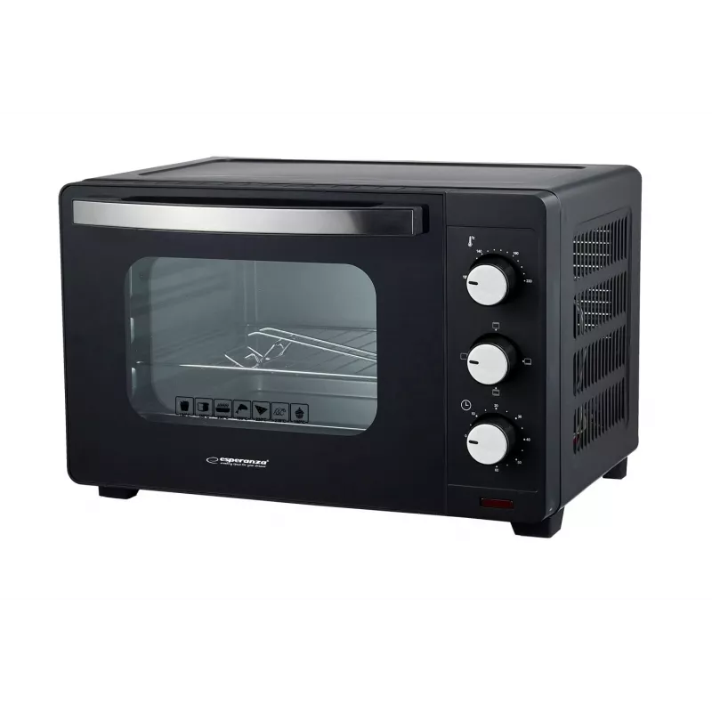 Mini krāsns ESPERANZA EKO008N — 20 L, 1280 W, līdz 230°C, mehānisks taimeris