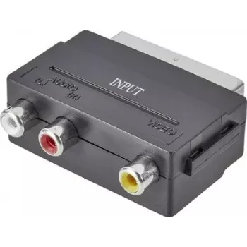 SpeaKa Professional RCA / SCART Adapter [3x RCA-Ligzda - 1x SCART-Spraudnis] Melns (SP-7869904)