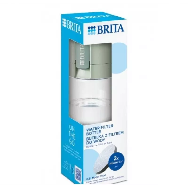 BRITA Vital filtrējošā pudele Pasteļzaļa 600 ml ar 5 MicroDisc filtriem (BRITA 1059295)