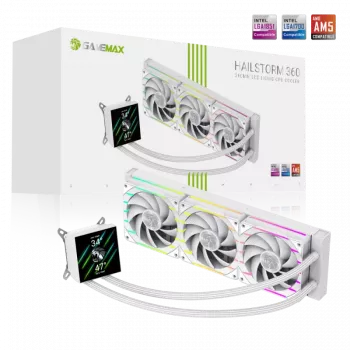 Gamemax HAILSTORM 360 LCD WH | Šķidruma dzesēšanas sistēma CPU | Balta
