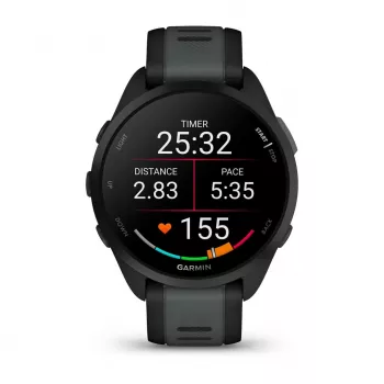 Garmin Forerunner 165 Music - Melns - Sporta pulkstenis ar siksniņu - Silikona - Slate Gray - Plaukstas locītavas izmērs: 126-203 mm - Displejs 3 cm (1,2 inch) (010-02863-30)