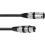 XLR kabelis Omnitronic 3022075B — 1x XRL vīriešu uz 1x XLR sieviešu, 0,2 m