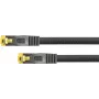 Python® sērijas RJ45 savienojuma kabelis ar Cat.7 neapstrādātu kabeli, fiksatora aizsardzību (RNS®) un neilona pinumu, S/FTP, PiMF, bezhalogēna, 600MHz, OFC, melns, 25m (8070PY-250S)