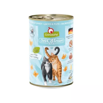 GRANATAPET DeliCATessen Lasis un tītars - slapjā barība kaķiem - 400g