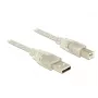 USB kabelis DeLOCK 83896 USB 2.0 5m USB A USB B caurspīdīgs