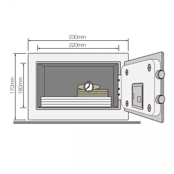 Yale YSV/170/DB2/P Brīvi stāvošs seifs 3.8 l Tērauds Rozā