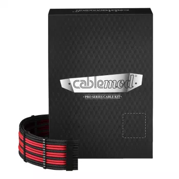 Kabeļu komplekts CableMod PRO Series ModMesh C-Series Corsair RMi/RMx — Melni/Sarkani pinumi
