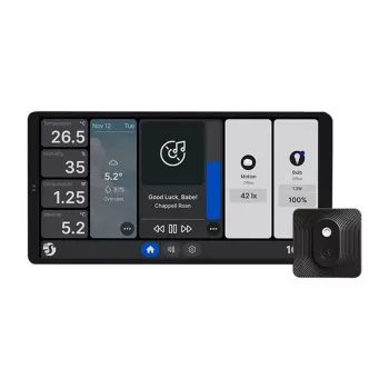 Sienas displejs Shelly Wall Display X2 WiFi/BLU melns ar H&T – Divu zonu vadības panelis