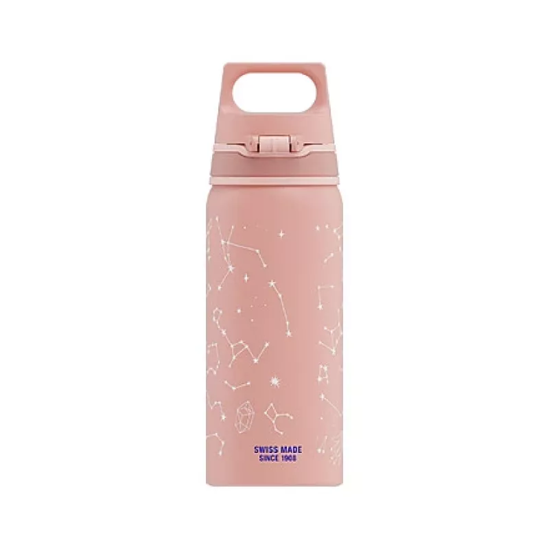 Sigg 6005.10 alumīnija dzeramā pudele — 600 ml, 7,1 cm diametrs, 145 g, zila/rozā