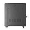19 collu statīva skapis LANBERG 22U 600x1000 mm, melns, stikla priekšējās un aizmugurējās durvis