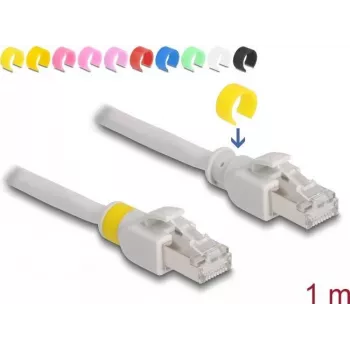 Tīkla kabelis DeLOCK RJ45 Cat.6A S/FTP 1m Pelēks