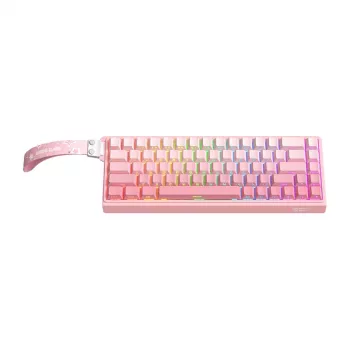 Vadu spēļu tastatūra Onikuma G69 — rozā, USB, pilna izmēra izkārtojums