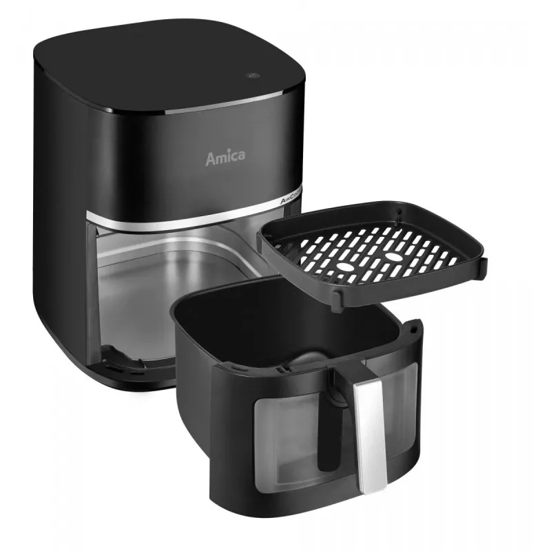 Amica AFM 6020 karstā gaisa frītes katls, 7,2 l, 1700 W, 10 programmas, LCD displejs, melnā krāsā