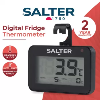Digitālais ledusskapja termometrs Salter SA00574BFEU12 ar LCD, temperatūras diapazons -20 līdz 50°C
