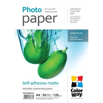 Pašlīmējošā matētā fotopapīrs ColorWay PMS1208050A4 120 g/m² A4