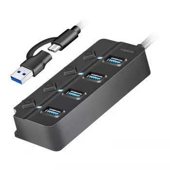USB 3.2 Gen 1 centrmezgls, 4x USB-A ar ieslēgšanas/izslēgšanas slēdžiem