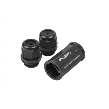 Pārejas savienotājs RJ-45 sieviešu-sieviešu Lanberg AD-RJ45-OS6-IP67 Melns