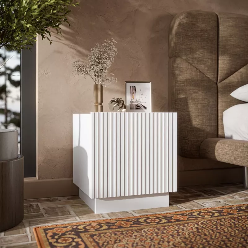 Naktsgaldiņš Cama 2 gab. LIVERTI 45x42x47 cm balts MDF/skaidu plātne