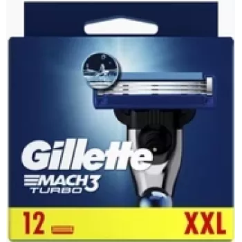 Gillette MACH3 Turbo skūšanās asmeņi 12 gab. Nerūsējošais tērauds Vīriešiem