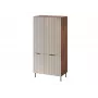Garderobe Cama Meble ALMERA Cama 5 90x52x185 cm, valrieksta rāmis, krēmkrāsas durvis, 6 plaukti