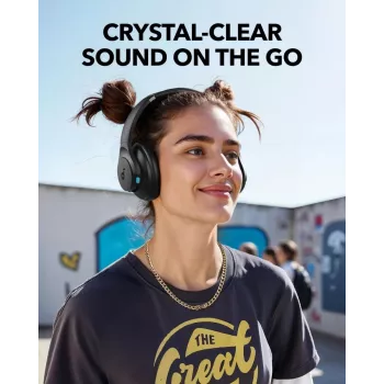 Austiņas Anker Soundcore Q11i, Bluetooth 5.0, līdz 20 h akumulators, iebūvēts mikrofons, tumši pelēka