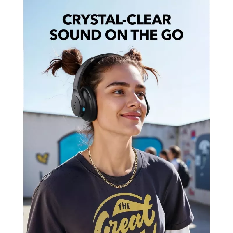 Austiņas Anker Soundcore Q11i, Bluetooth 5.0, līdz 20 h akumulators, iebūvēts mikrofons, tumši pelēka