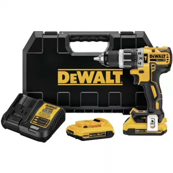 Bezvadu urbjmašīna DeWalt DCD796D2-QW 18V Li-Ion, 2x2Ah, bezatslēgas 13 mm patrona, āmurs, 1.6 kg
