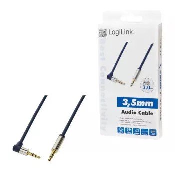 LOGILINK CA11300 Audio kabelis 3,5 mm vīriešu/vīriešu 90° 3m Zils