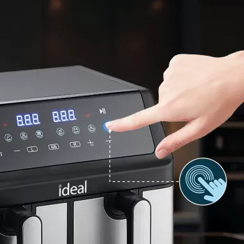 IDEAL Beztauku fritieris, dubultais horizontālais 9L, 8 funkcijas - ieskaitot pārtikas žāvēšanu
