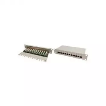 Darbvirsmas sadales panelis - Patch Panel - CAT 6 - STP - RJ-45 x 12 - Pelēks, RAL 7035