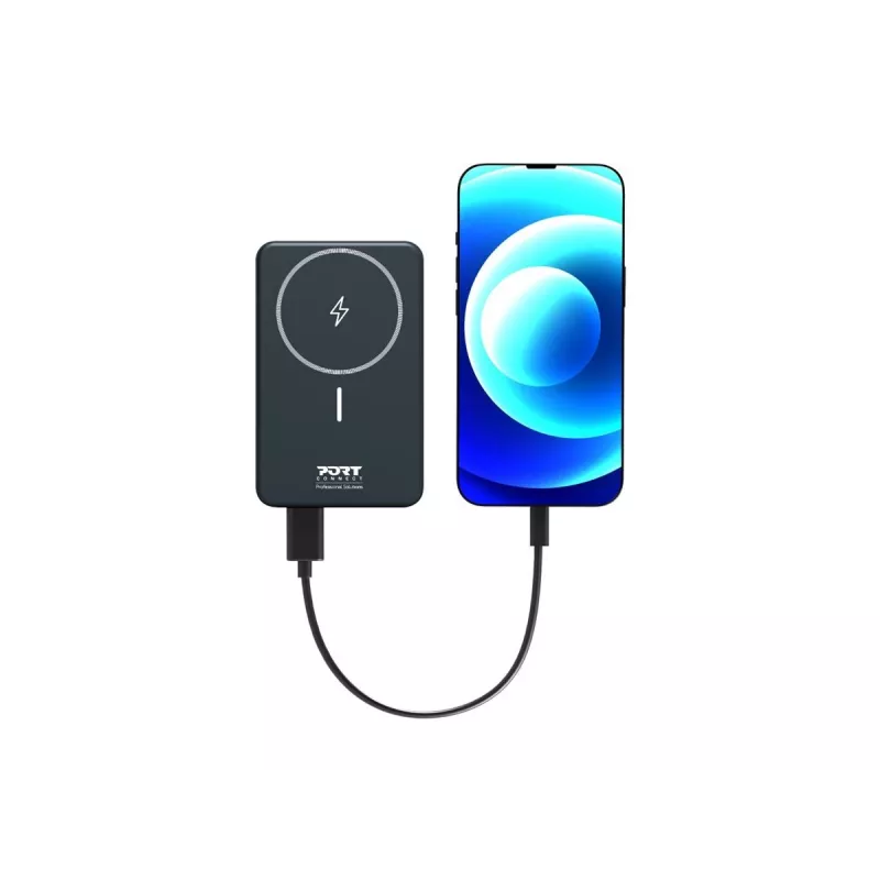 Port Designs 907005 10000 mAh bezvadu lādētājs Melns