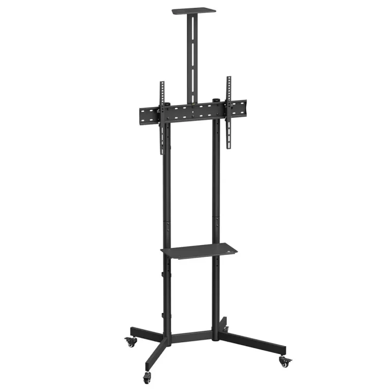 Maclean TV statīvs/ratiņi, kameras plaukts, uz riteņiem, 37-70 inch, max slodze 45kg/5kg plaukts, max. VESA 600x400, MC-113 B