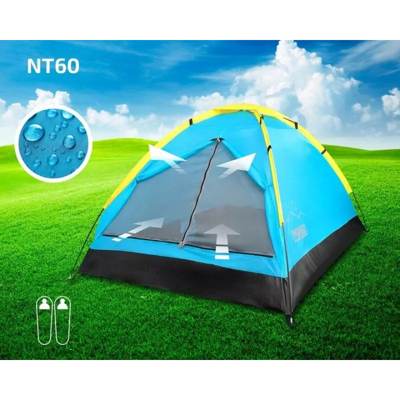 Teltis PROMIS NT60 2-vietīga kempinga iglu ūdensizturīga ar moskītu tīklu