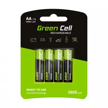 Akumulators Green Cell GR01 AA NiMH 1,2 V 2600 mAh, 4 gab., zaļš