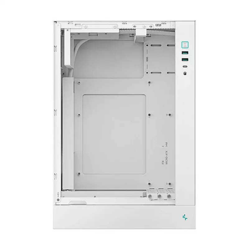 DeepCool CH170 PLUS WH Midi Tower datora korpuss, Micro ATX, bez barošanas avota, 4 paplašinājumu slotu, baltā krāsā